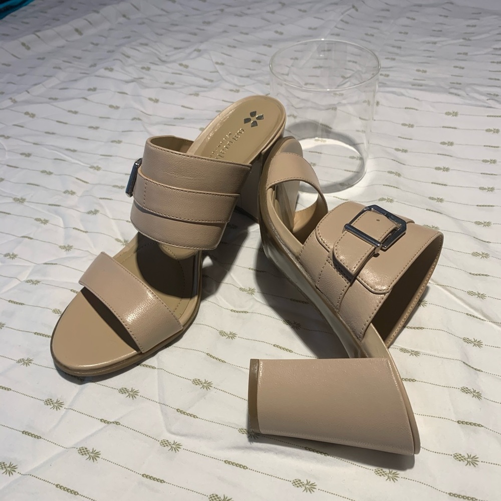 Naturalizer Nude chunky heels EUC